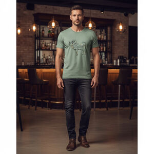 Men's Comfort Wash Green Graphic Tee Size XL